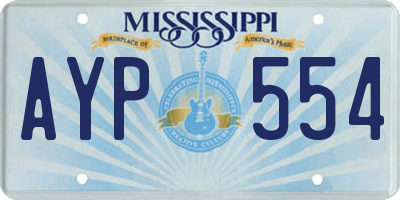 MS license plate AYP554