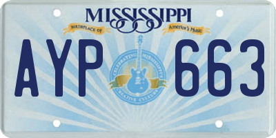 MS license plate AYP663