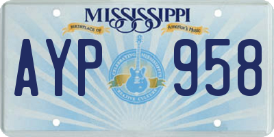 MS license plate AYP958