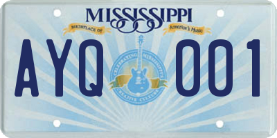 MS license plate AYQ001