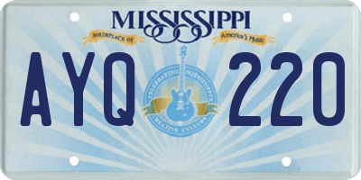 MS license plate AYQ220
