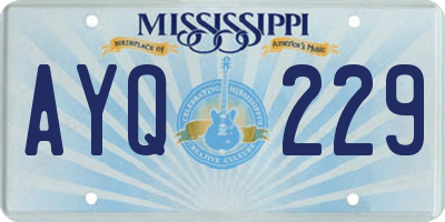 MS license plate AYQ229