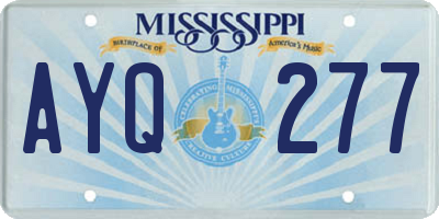 MS license plate AYQ277