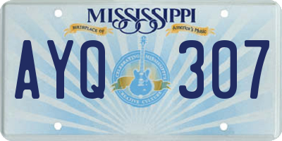 MS license plate AYQ307
