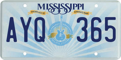 MS license plate AYQ365