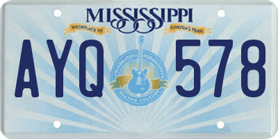 MS license plate AYQ578