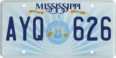 MS license plate AYQ626