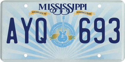 MS license plate AYQ693