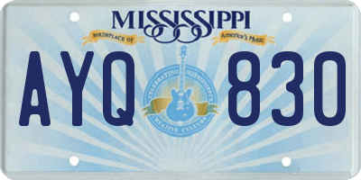 MS license plate AYQ830
