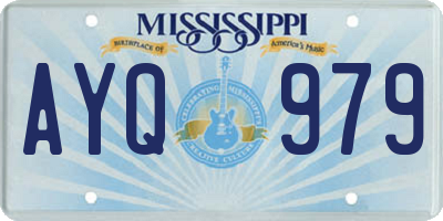 MS license plate AYQ979