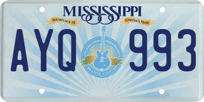 MS license plate AYQ993