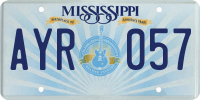 MS license plate AYR057