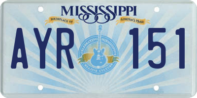 MS license plate AYR151