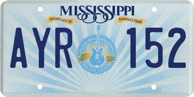 MS license plate AYR152
