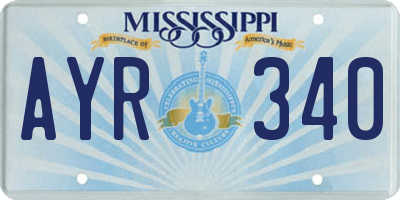 MS license plate AYR340