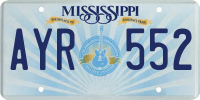 MS license plate AYR552