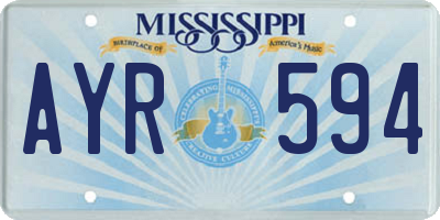 MS license plate AYR594