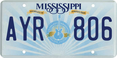 MS license plate AYR806