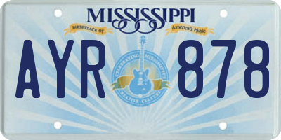 MS license plate AYR878