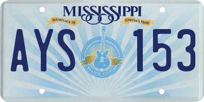 MS license plate AYS153