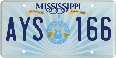 MS license plate AYS166
