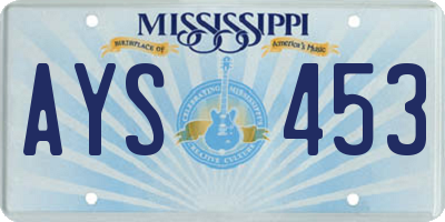 MS license plate AYS453