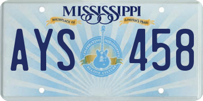 MS license plate AYS458