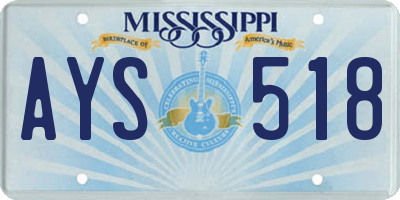 MS license plate AYS518