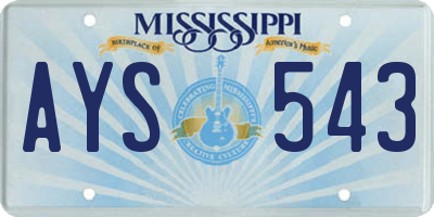 MS license plate AYS543