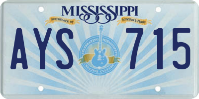 MS license plate AYS715