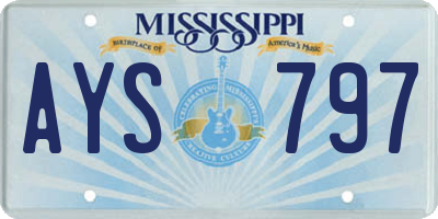 MS license plate AYS797