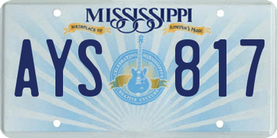 MS license plate AYS817