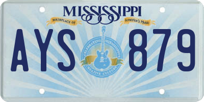 MS license plate AYS879