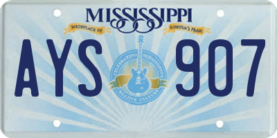 MS license plate AYS907
