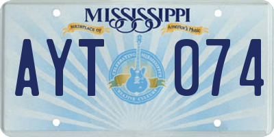 MS license plate AYT074