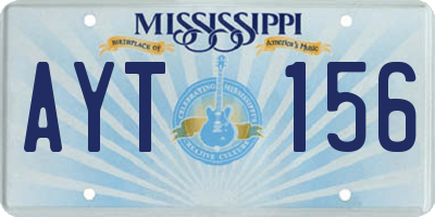 MS license plate AYT156