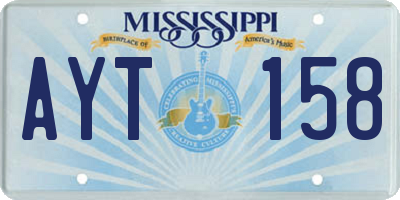 MS license plate AYT158