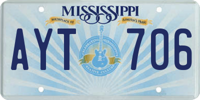 MS license plate AYT706