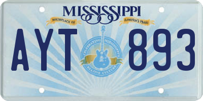MS license plate AYT893