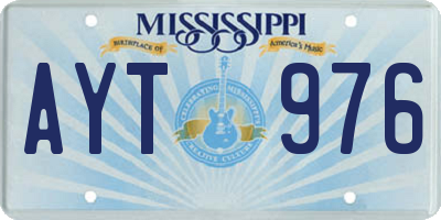 MS license plate AYT976