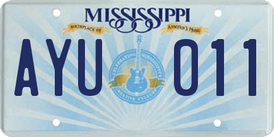MS license plate AYU011