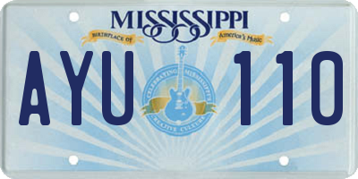 MS license plate AYU110