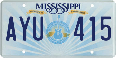 MS license plate AYU415