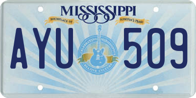 MS license plate AYU509