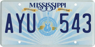 MS license plate AYU543