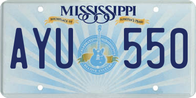 MS license plate AYU550
