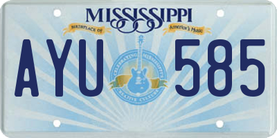 MS license plate AYU585