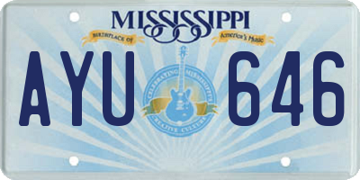 MS license plate AYU646