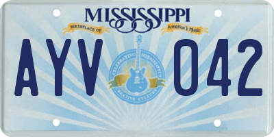MS license plate AYV042