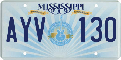 MS license plate AYV130